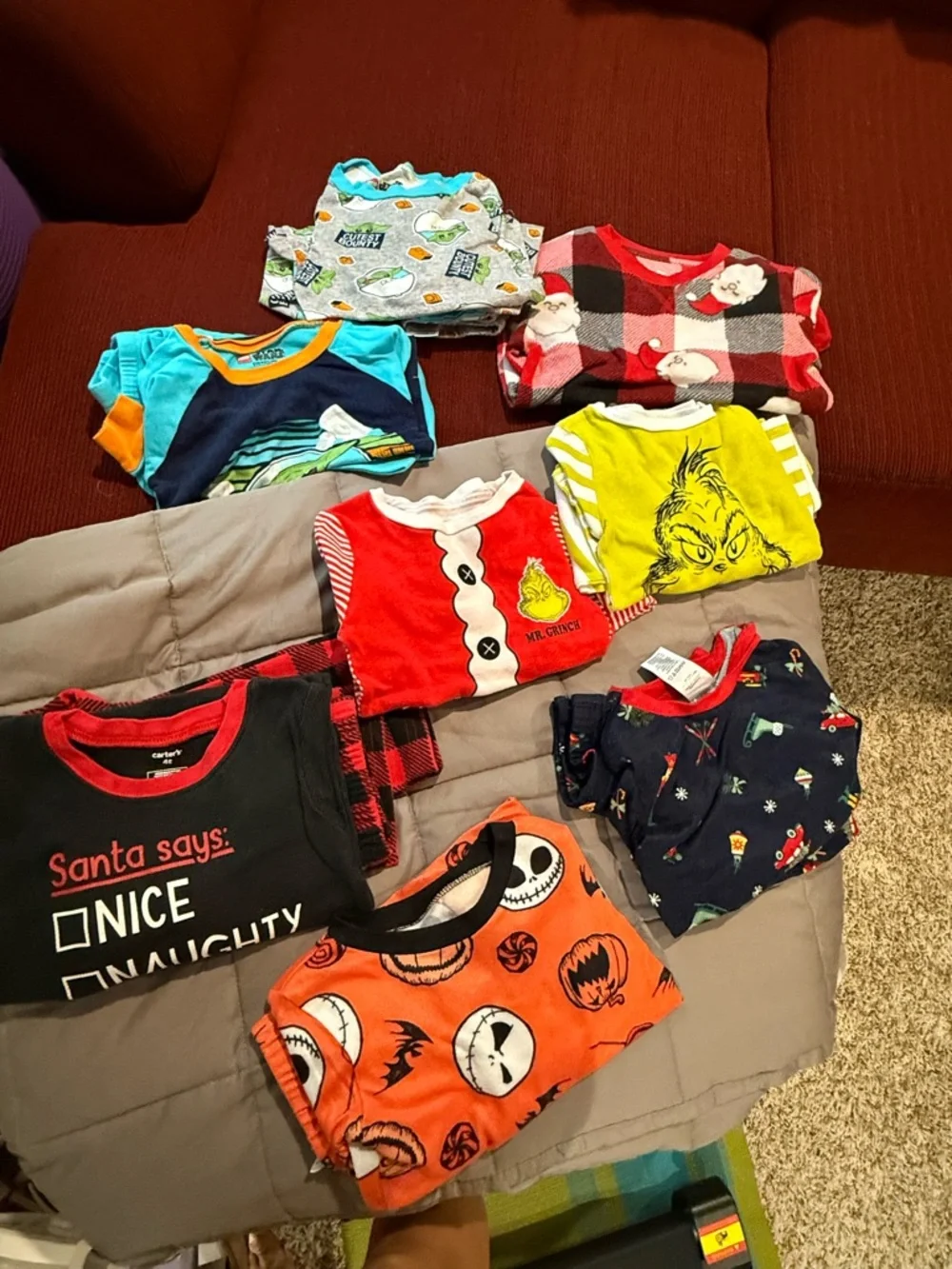 Disney Kids Pajama Tops - Red, Green, Blue, Orange, Black